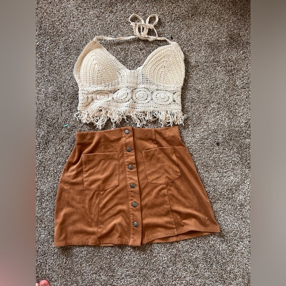 Forever, 21 skirt and cropped crochet top - Picture 1 of 3